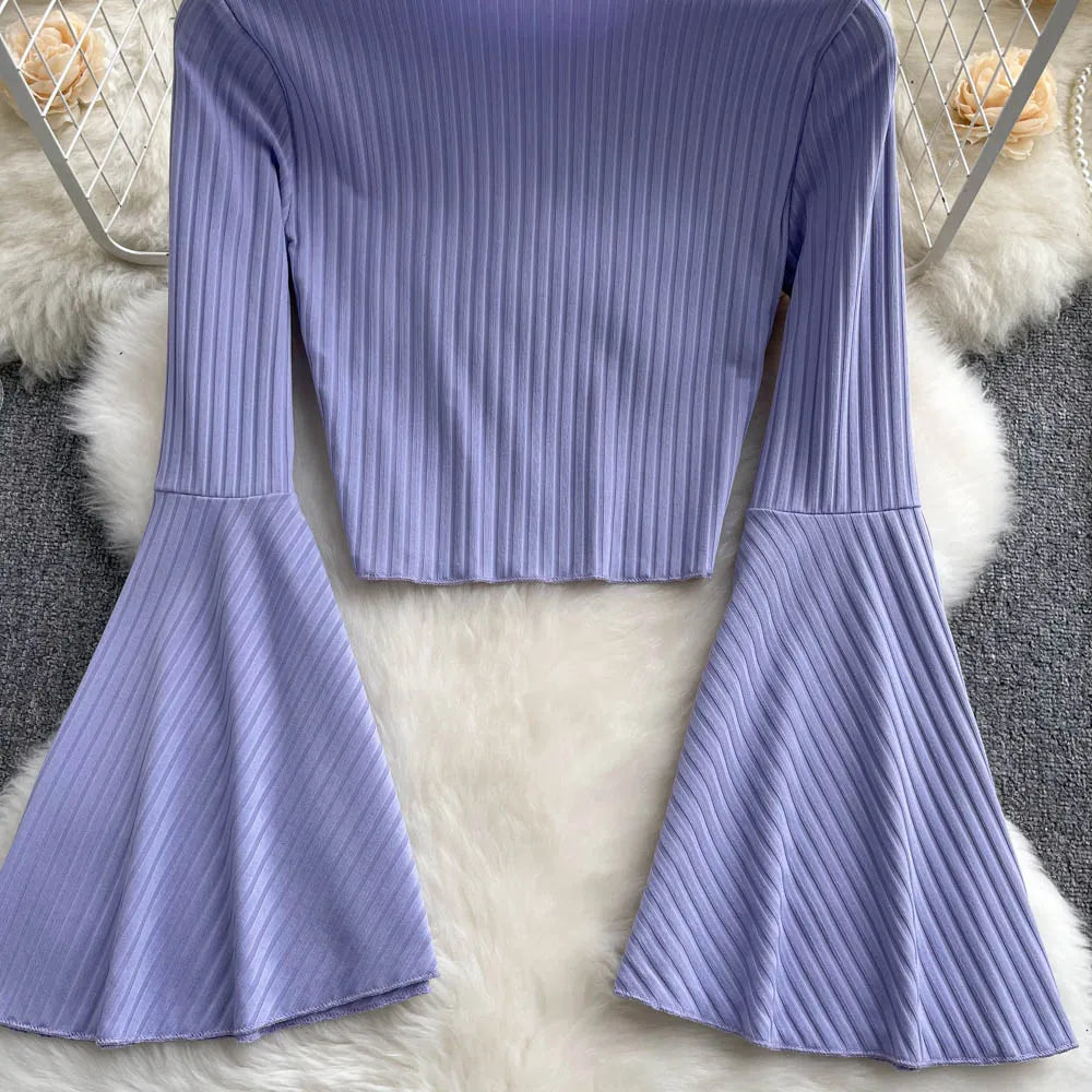 Flare Muse Slim Knit Crop Top