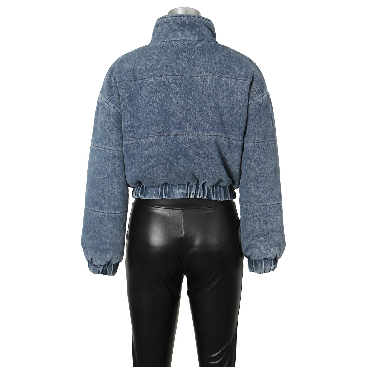 Frost Fade Denim Puffer Jacket