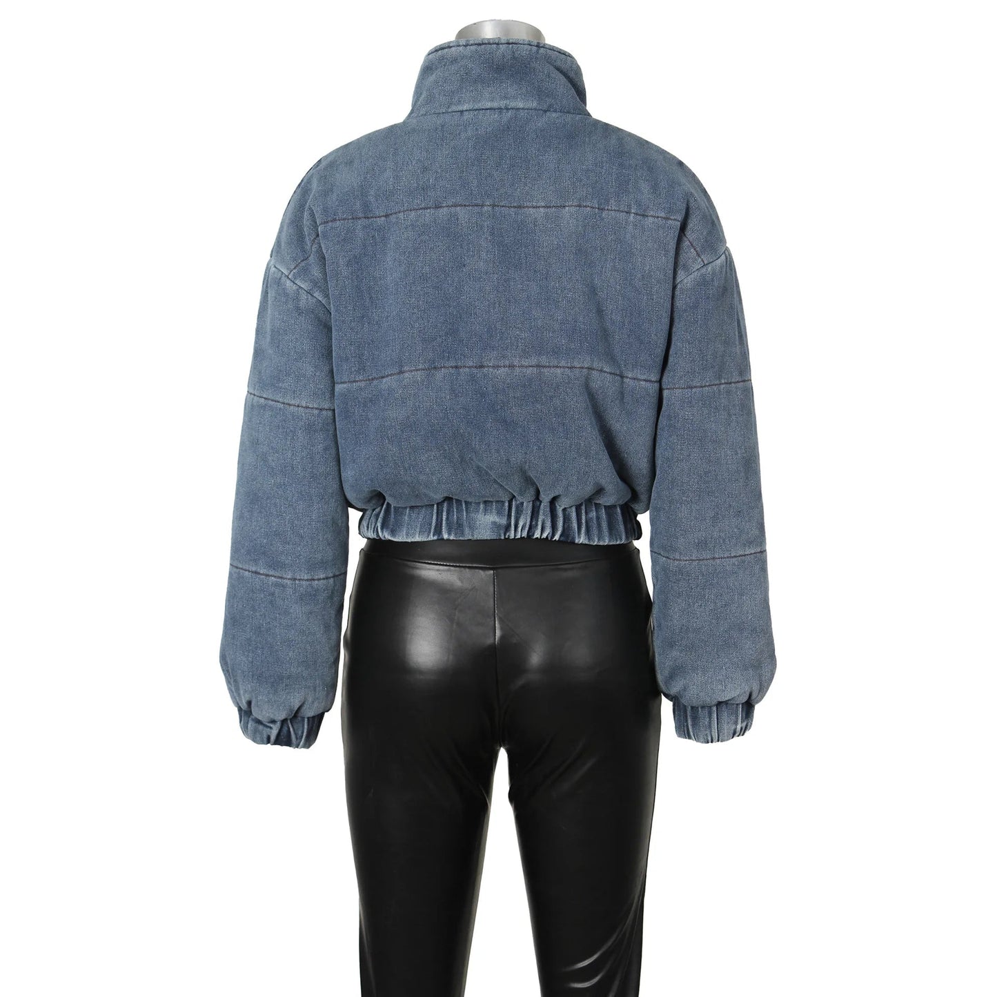 Frost Fade Denim Puffer Jacket Rich Allure