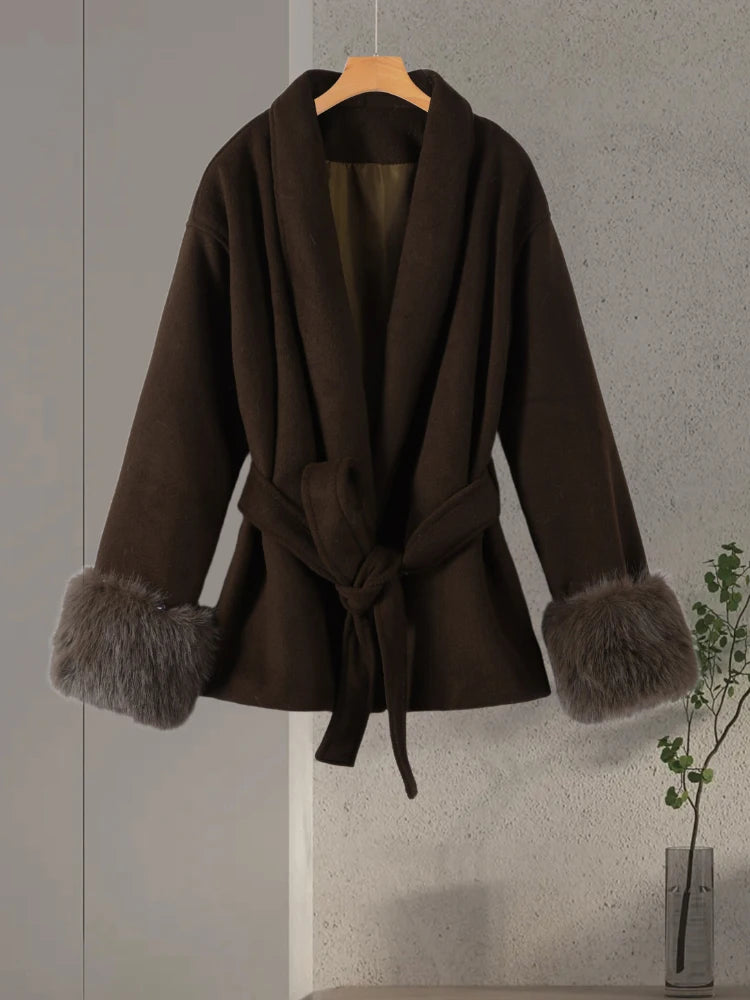 Luxury Woolen Fur Jacket