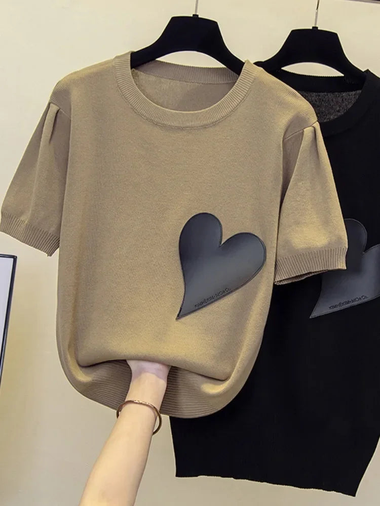 Short Sleeve Knitted Cashmere Sweater