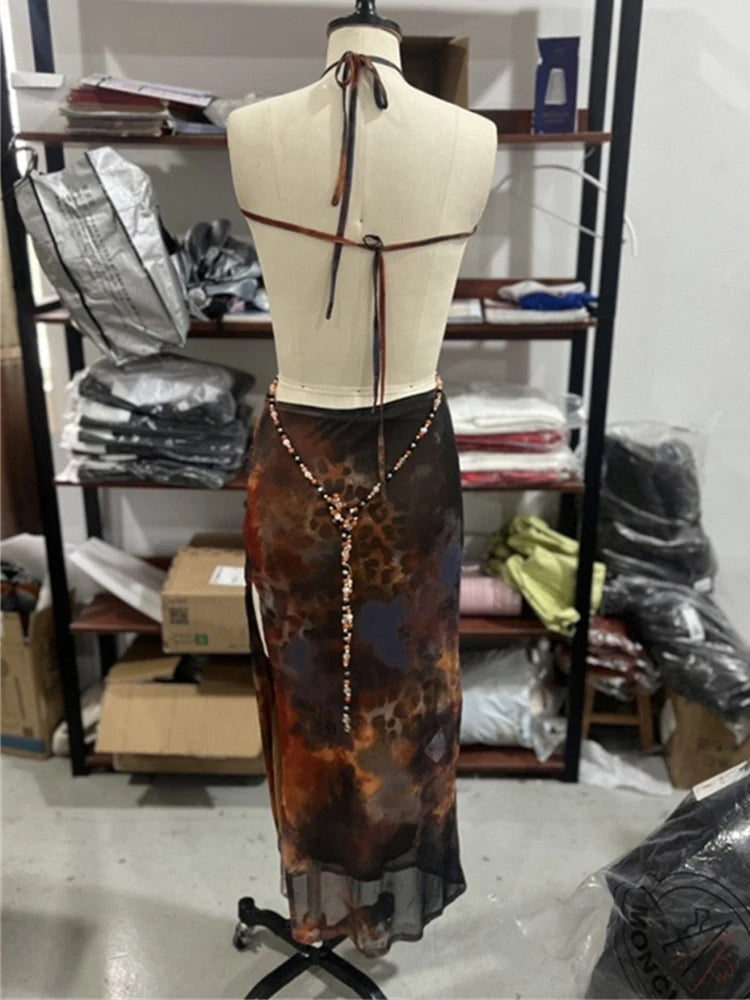 Celestial Edge Pearl Mesh Dress