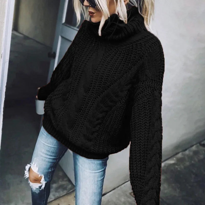 VintageSplice Thick Knit Turtleneck Sweater