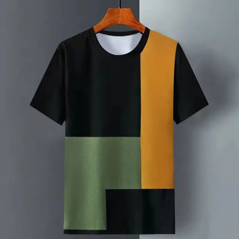Retro Grid Washed Streetwear Tee Rich Allure