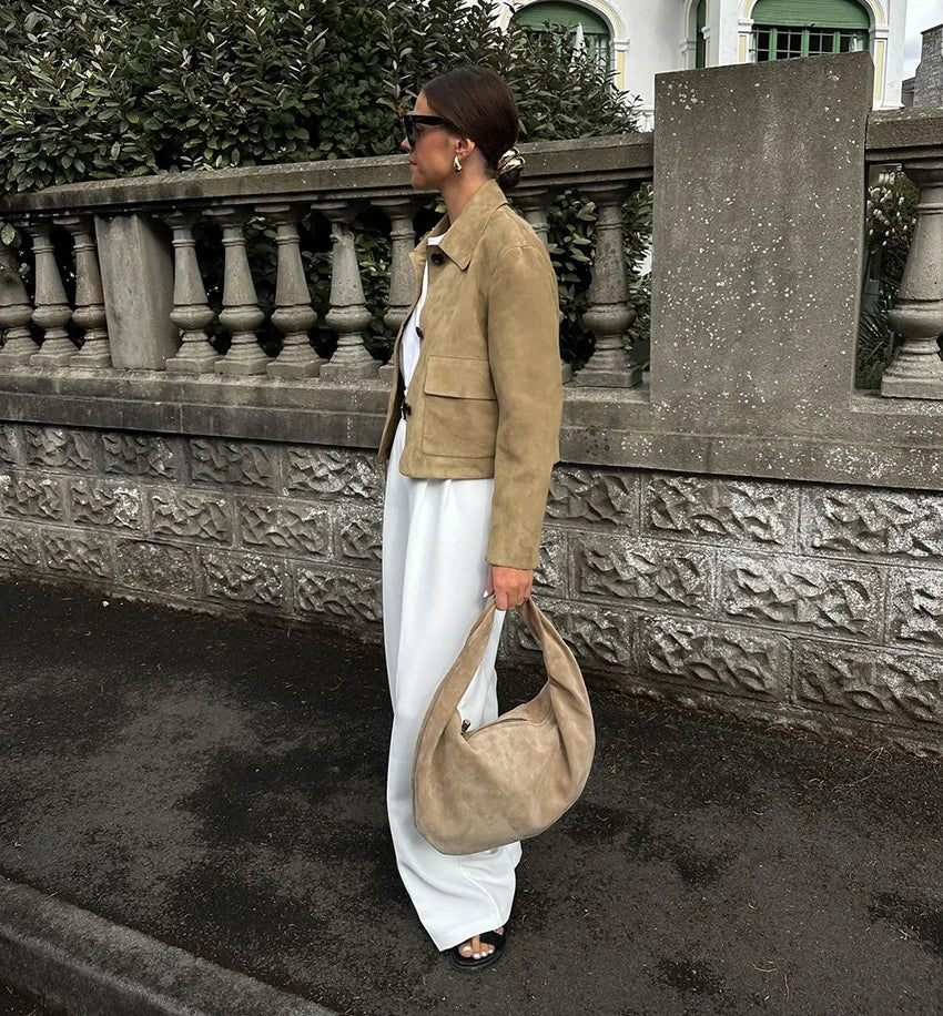 Lapel Pocket Short Jacket