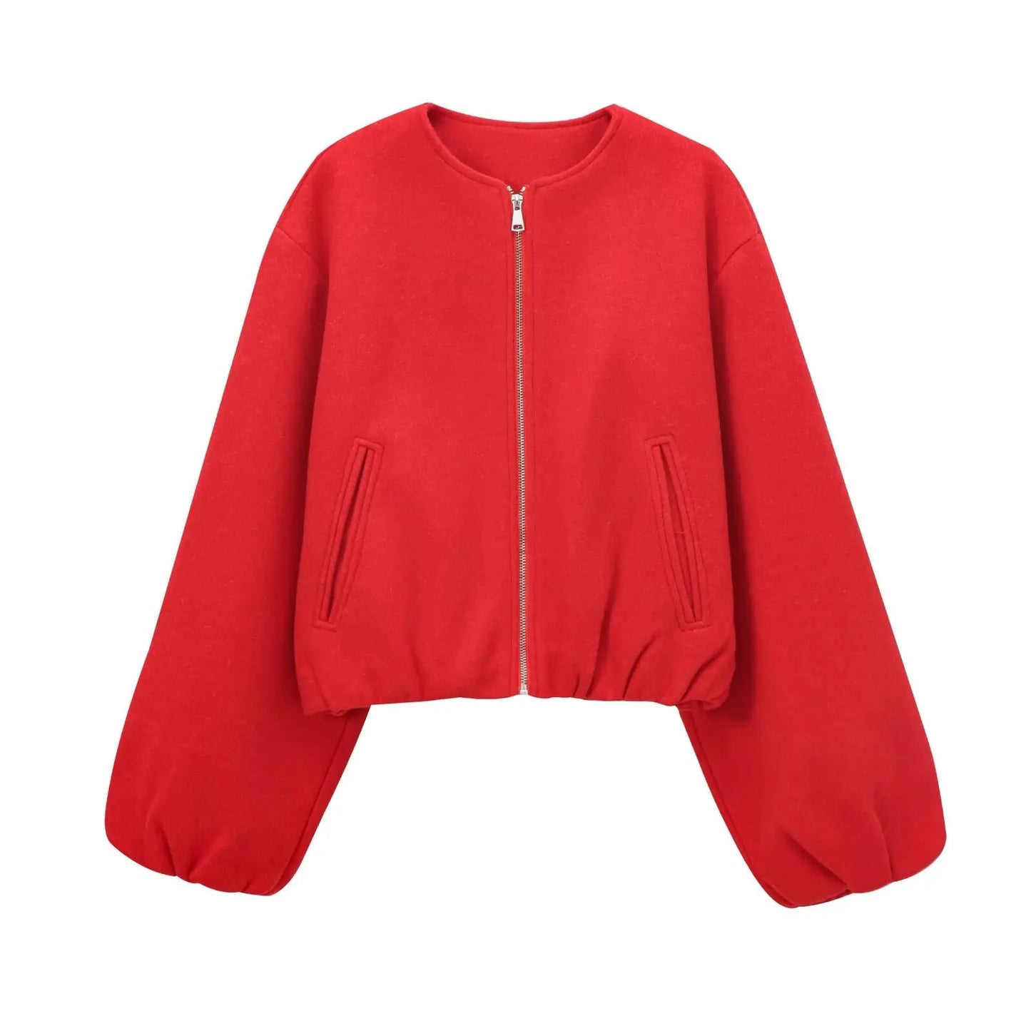 Black Bomber Zipper Varsity Jacket Rich Allure