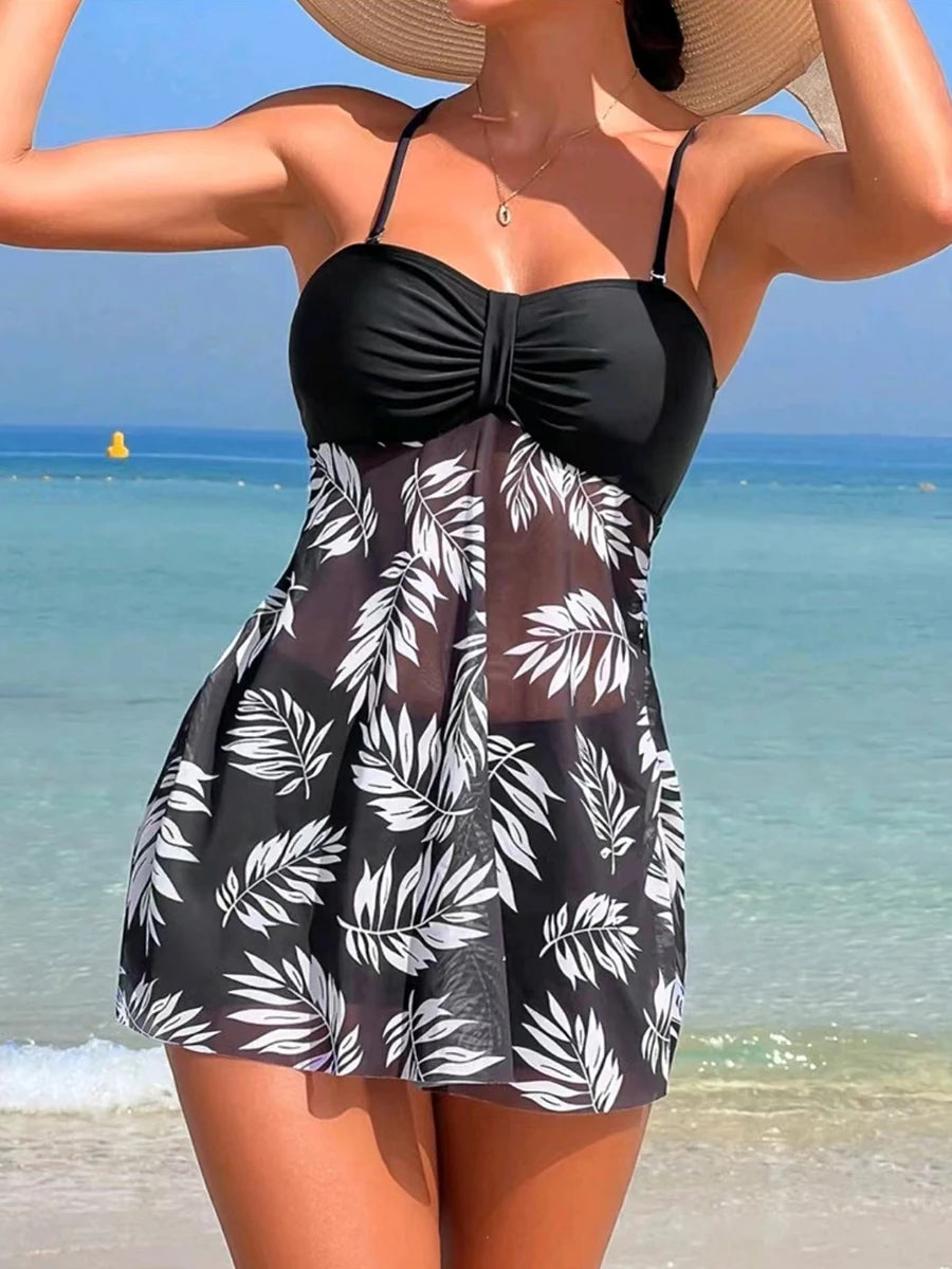 Wave Luxe Printed Tankini Swim Set