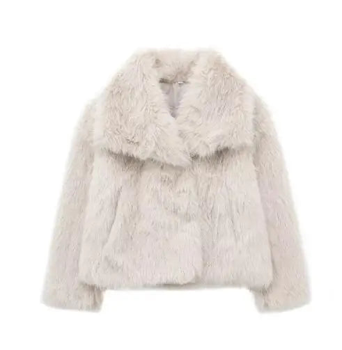 Fur Belle Turn-Down Collar Jacket