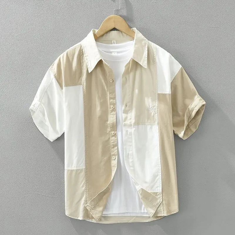 Korean Embroidered Splice Punk Shirt Rich Allure