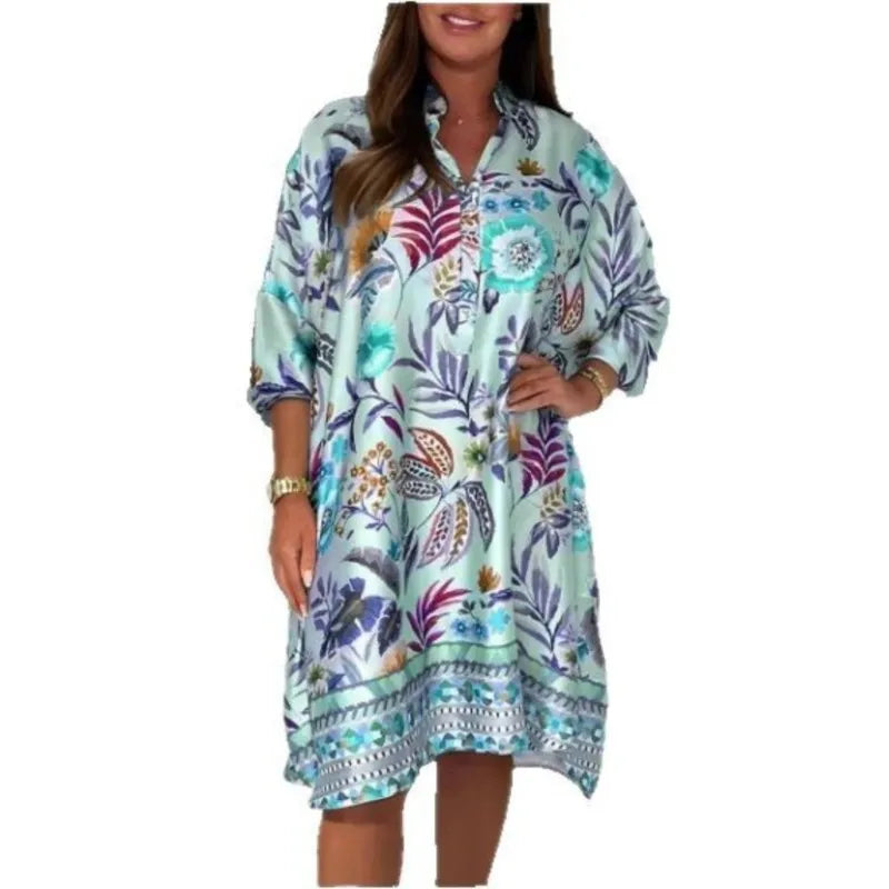 Boho Luxe V-Neck Beach Midi Dress