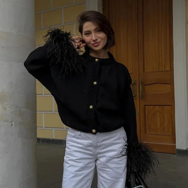 Elegant Harmony Knitted Cardigan Jacket
