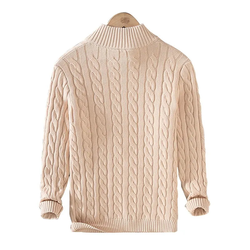 Cotton Warm Zip Pullover Sweater