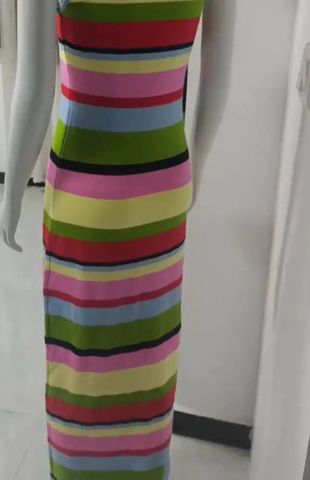 Viva Stripe High Waist Knit Dress