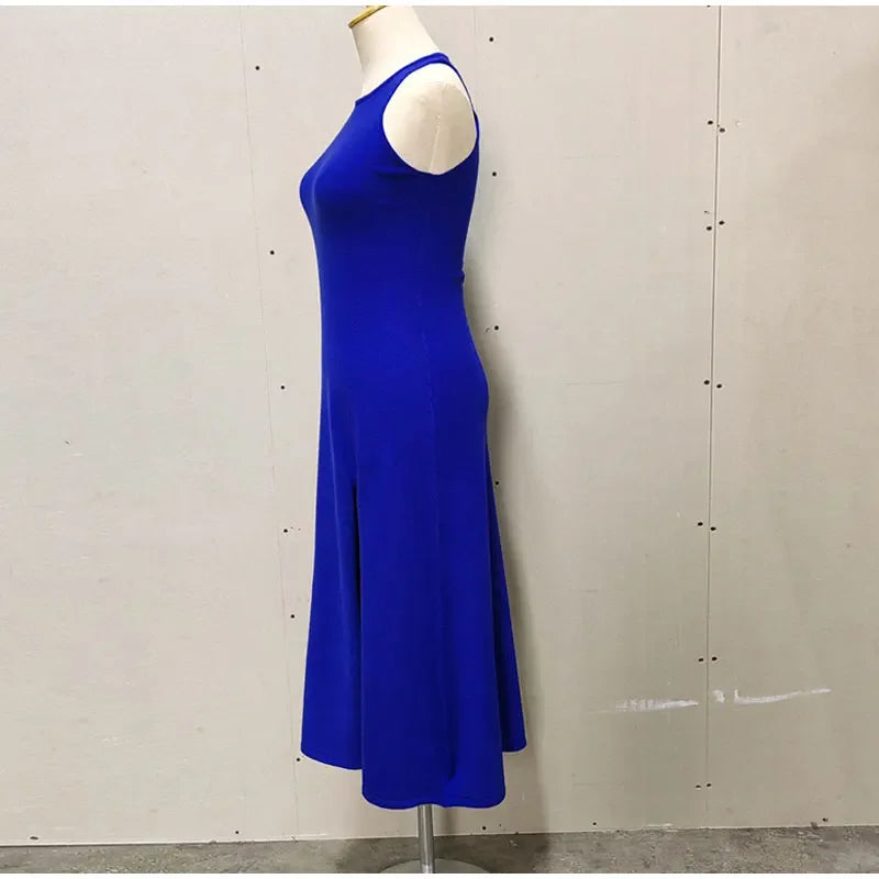 SculptKnit Sleeveless Split Midi Dress