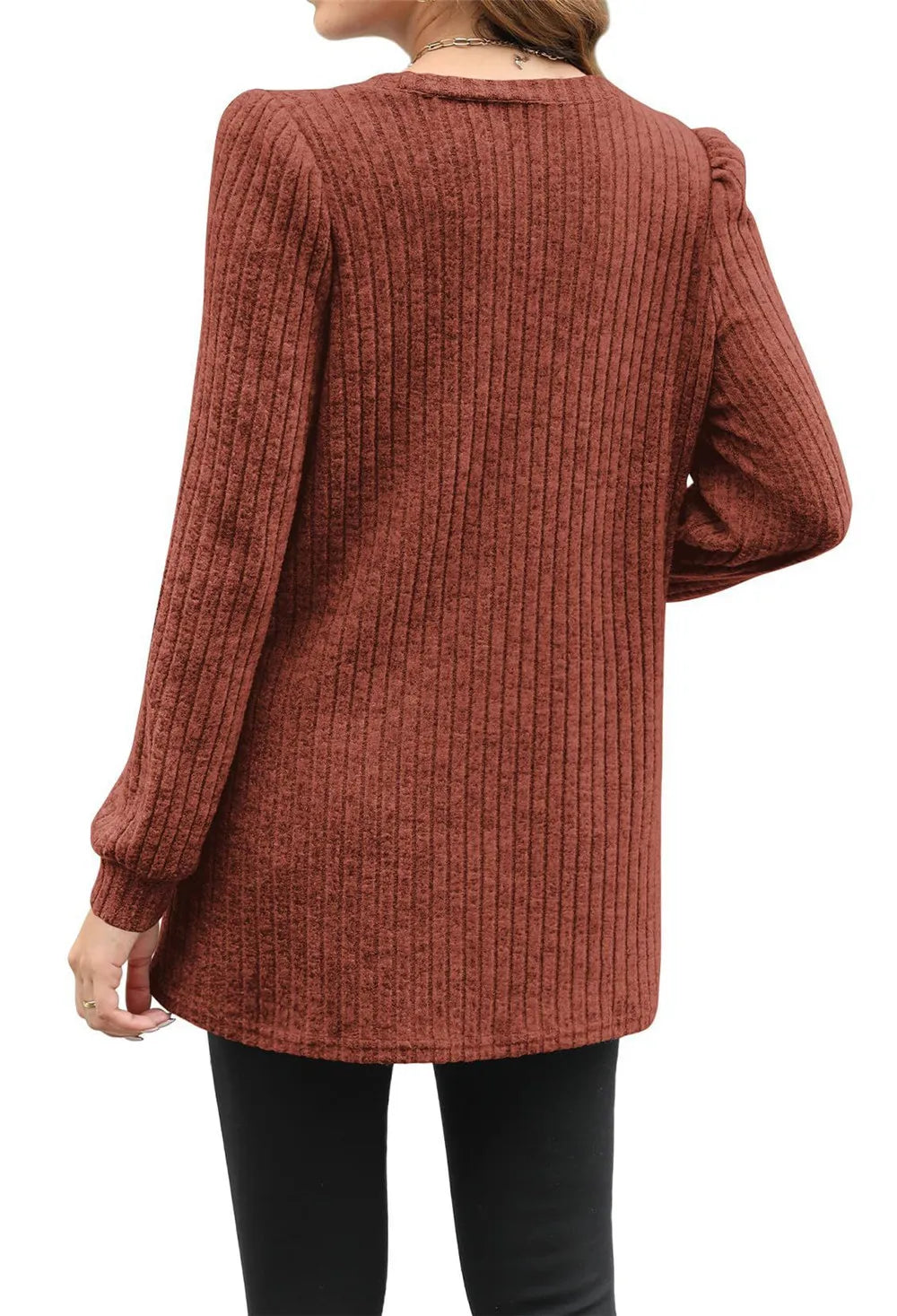 Puff Sleeve Stripe Pullover Blouse