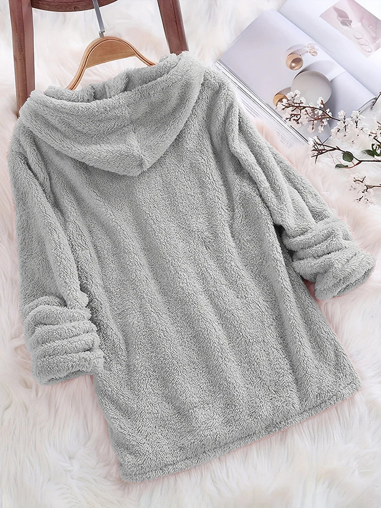Fleece Glow Solid Hoodie Sweatshirt