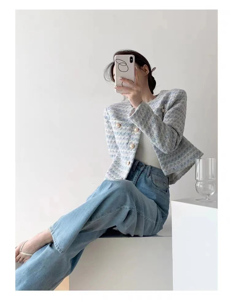 Elegant Tweed Short Coat