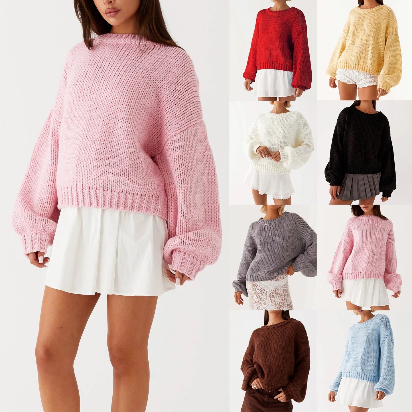 CozyHue Premium Knit Pullover Sweater Rich Allure