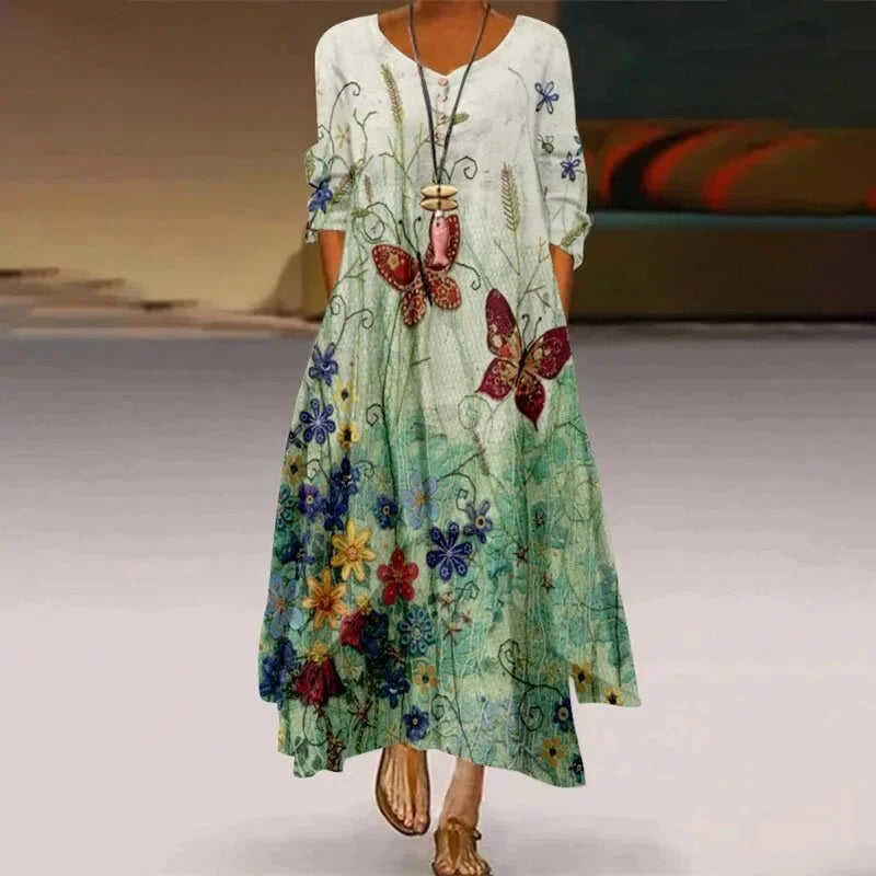 Autumn Breeze Retro Skater Dress