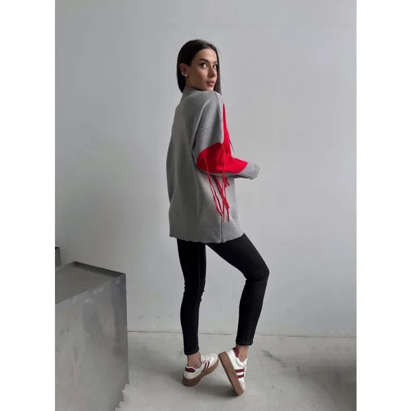 Playful Heart Tassel Sweater