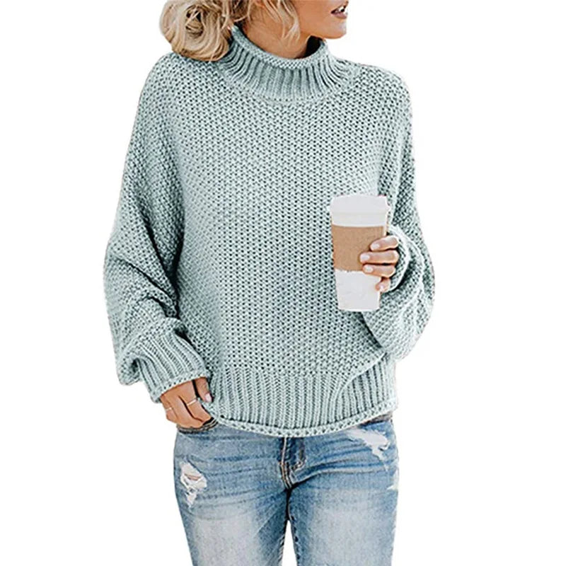Snug Aura Turtleneck Knit Sweater Rich Allure