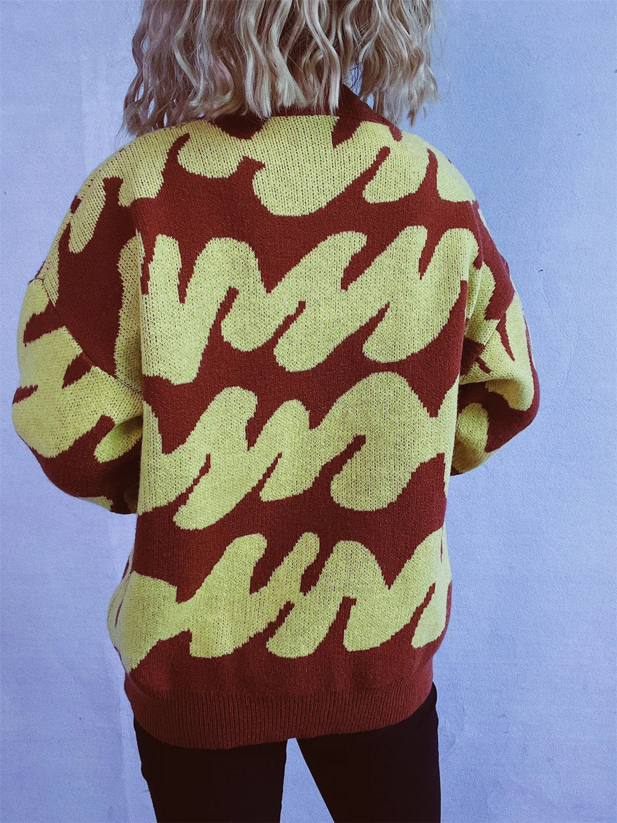 Stripe Craft Patchwork Knit Pullover