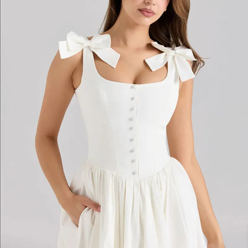 Elegant Charm Bow A-Line Dress