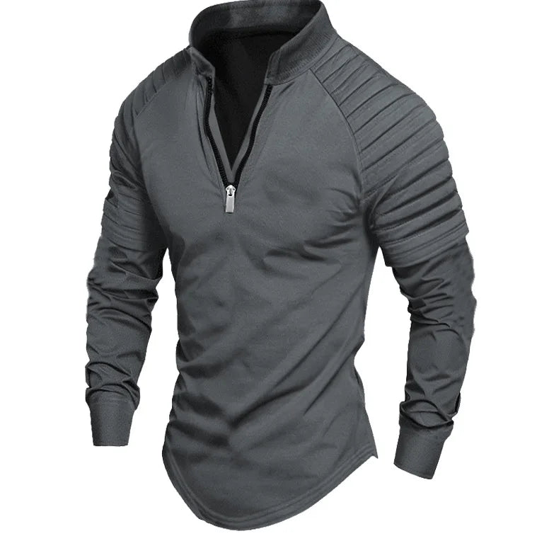 Half-Zip Stand Collar Polo Shirt