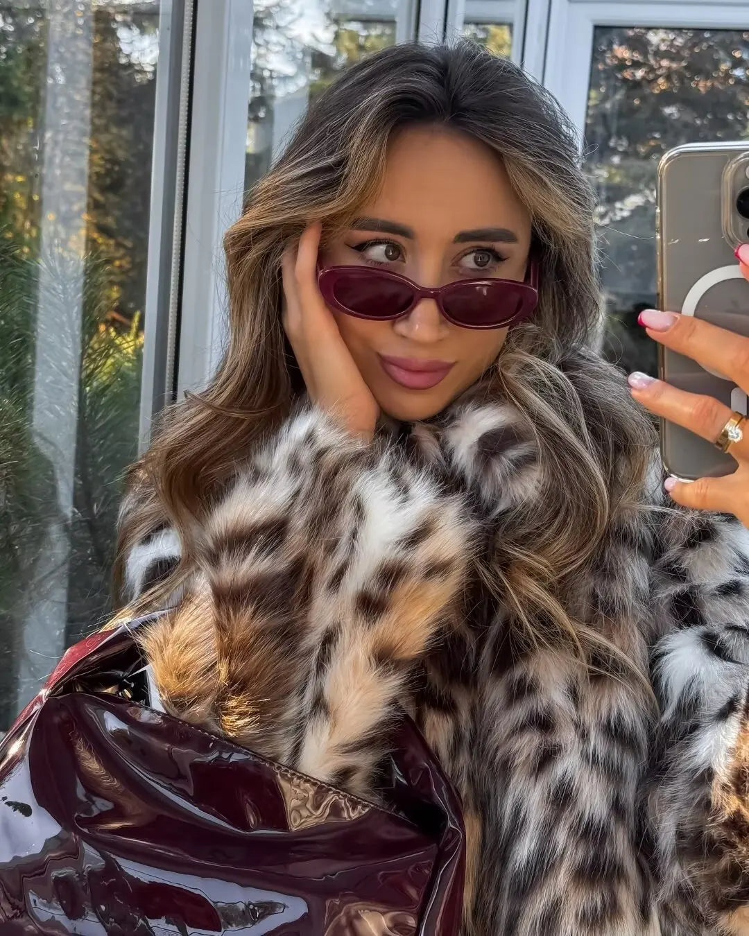 Lapel Luxe Leopard Faux Fur Coat