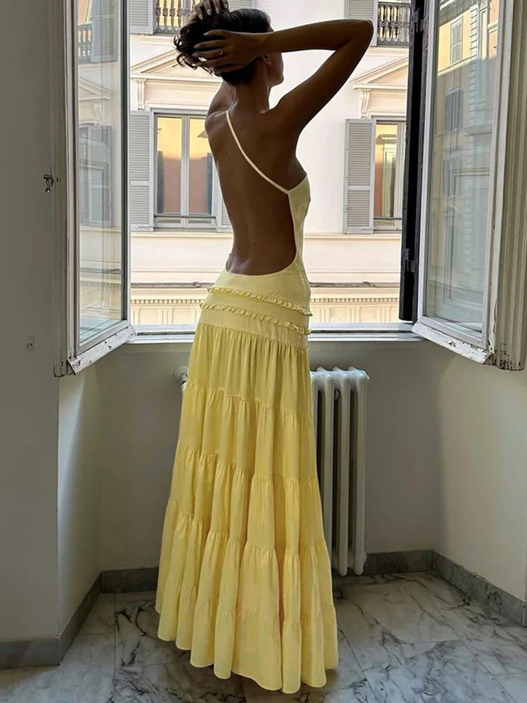 Enchanted Grace One-Shoulder Maxi Dress Rich Allure