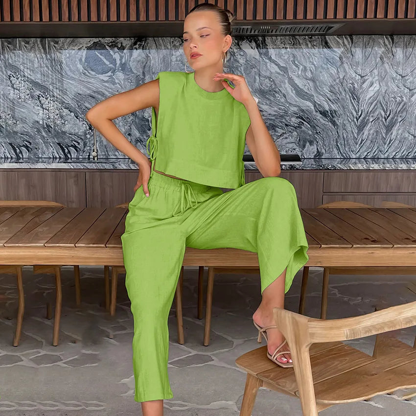 Chic Harmony Wide-Leg Pant Set Rich Allure