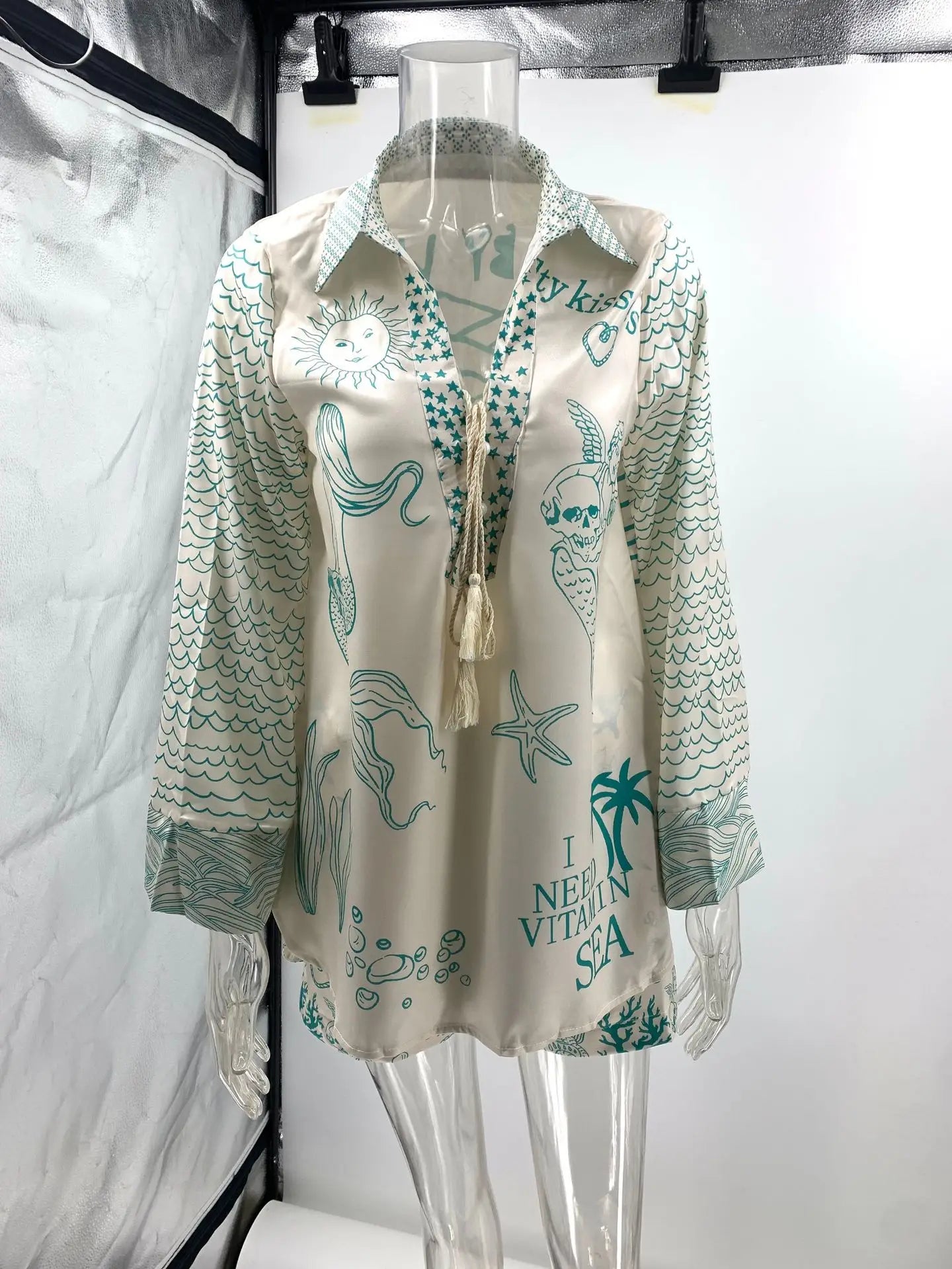 Satin Aura Vacation Shorts Set