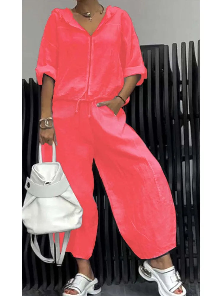 Casual Cotton Linen Two-Piece Set