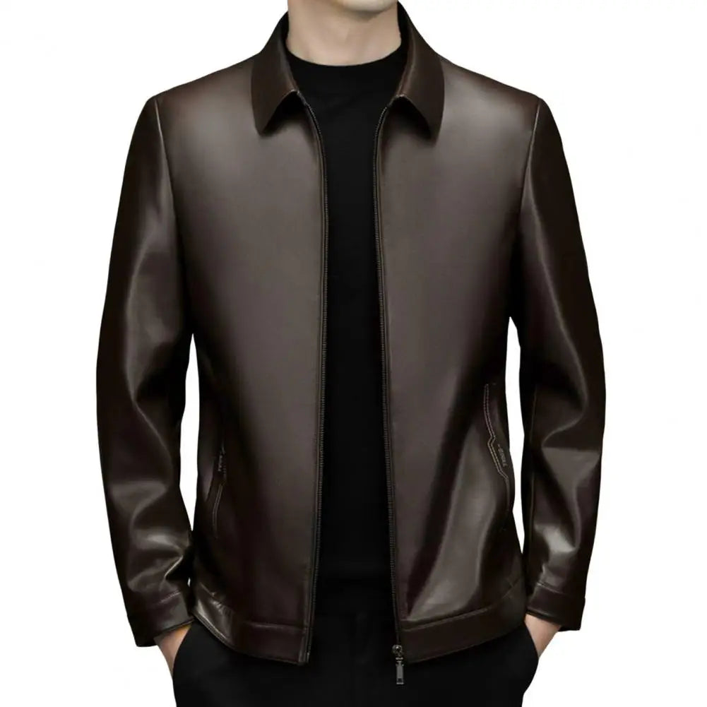 Urban Edge Faux Leather Zip Jacket Rich Allure