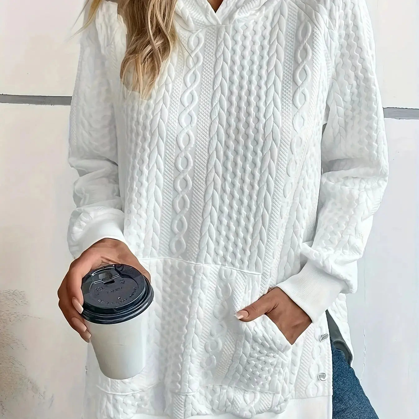 Snug Charm Button Hoodie Rich Allure