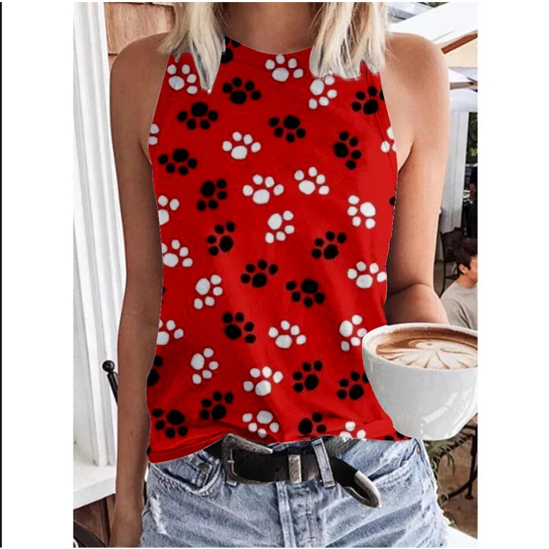 Leopard Paw Print Tank Top
