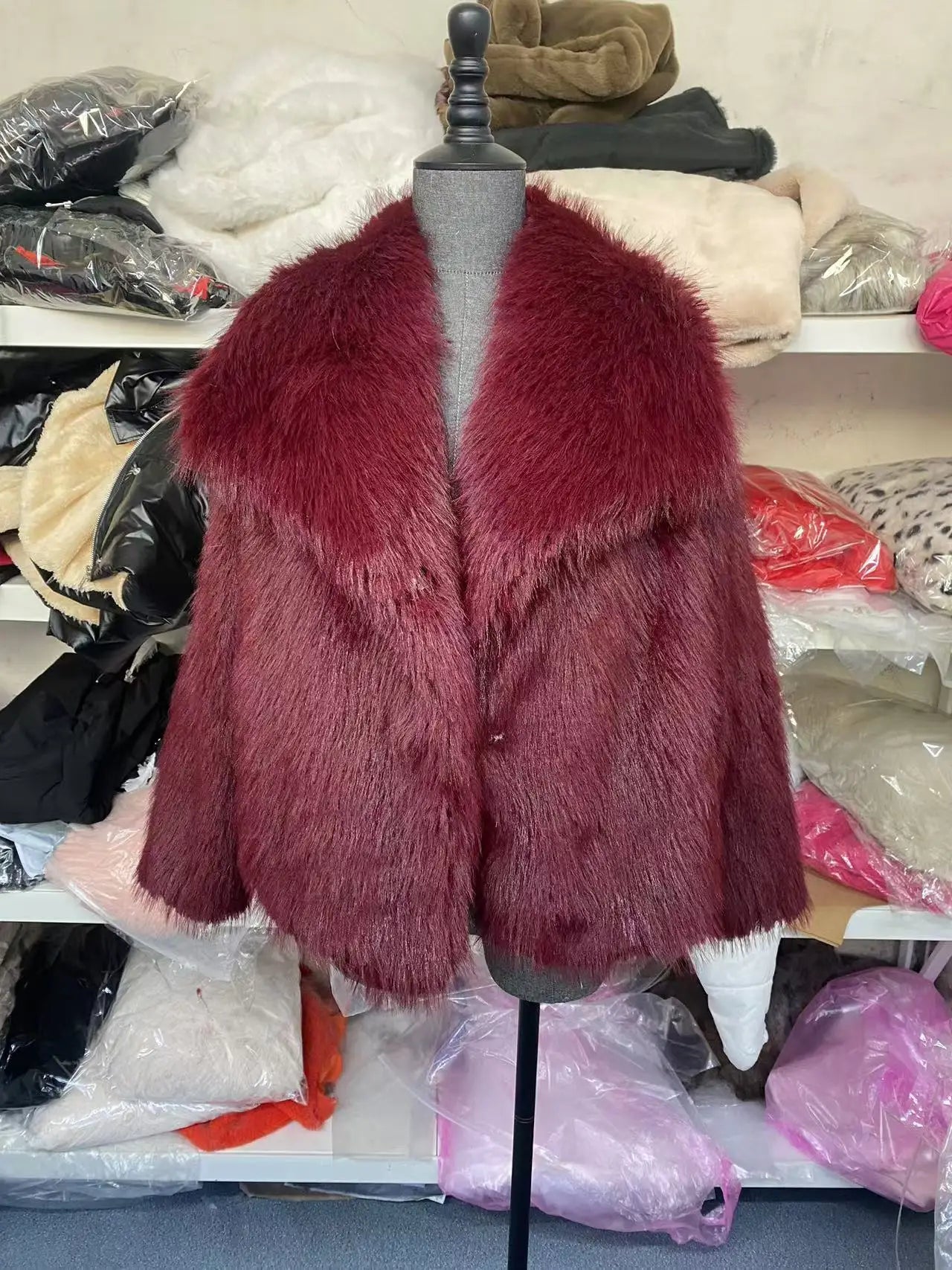 Fur Belle Turn-Down Collar Jacket