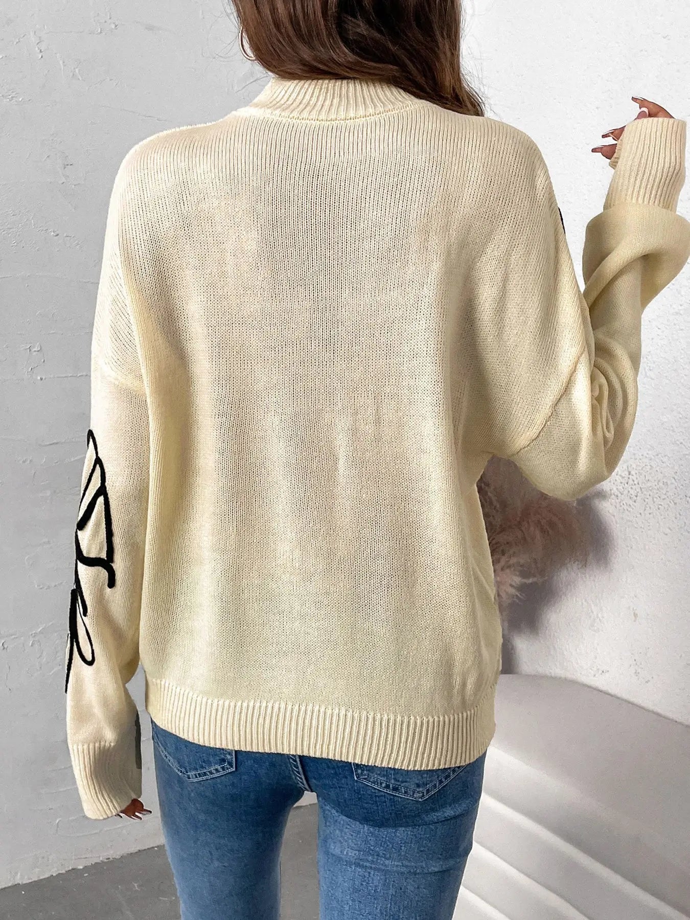 Apricot Bloom Half-Turtle Sweater
