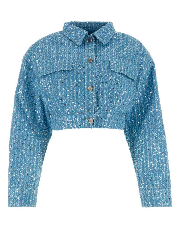 Glimmer Edge Sequin Denim Set