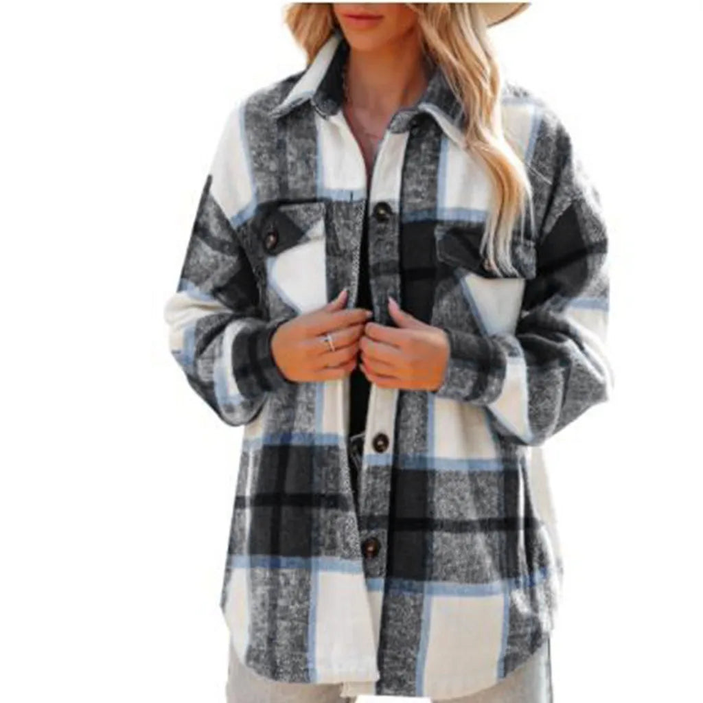 Cozy Plaid Button-Up Shacket