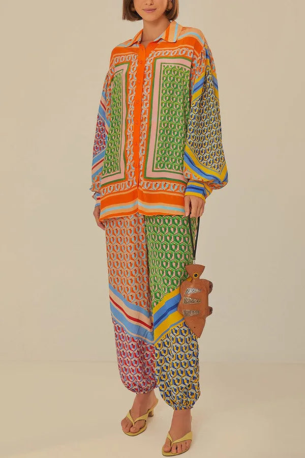 Lush Escape Printed Shirt Set