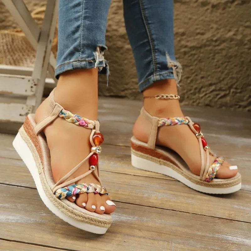 Boho Stride Espadrille Wedge Sandals