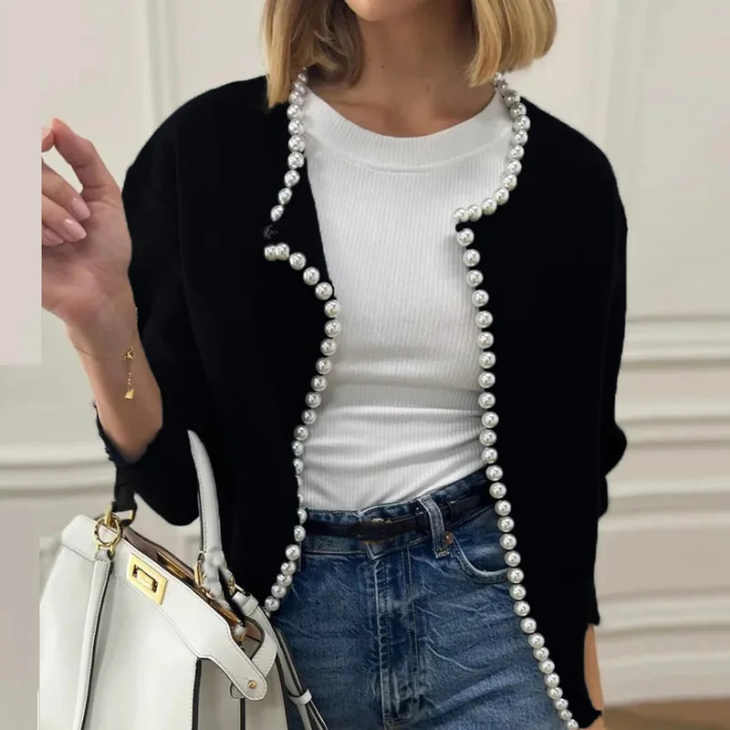 Chic Weave Short Knit Cardigan Rich Allure