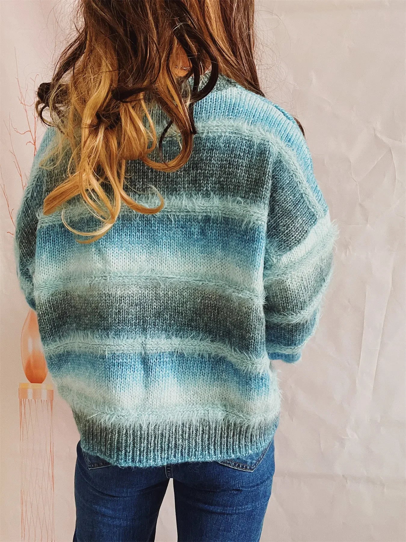 Cozy Gradient Stripe Knit Sweater