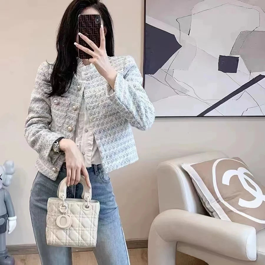 Elegant Tweed Short Coat