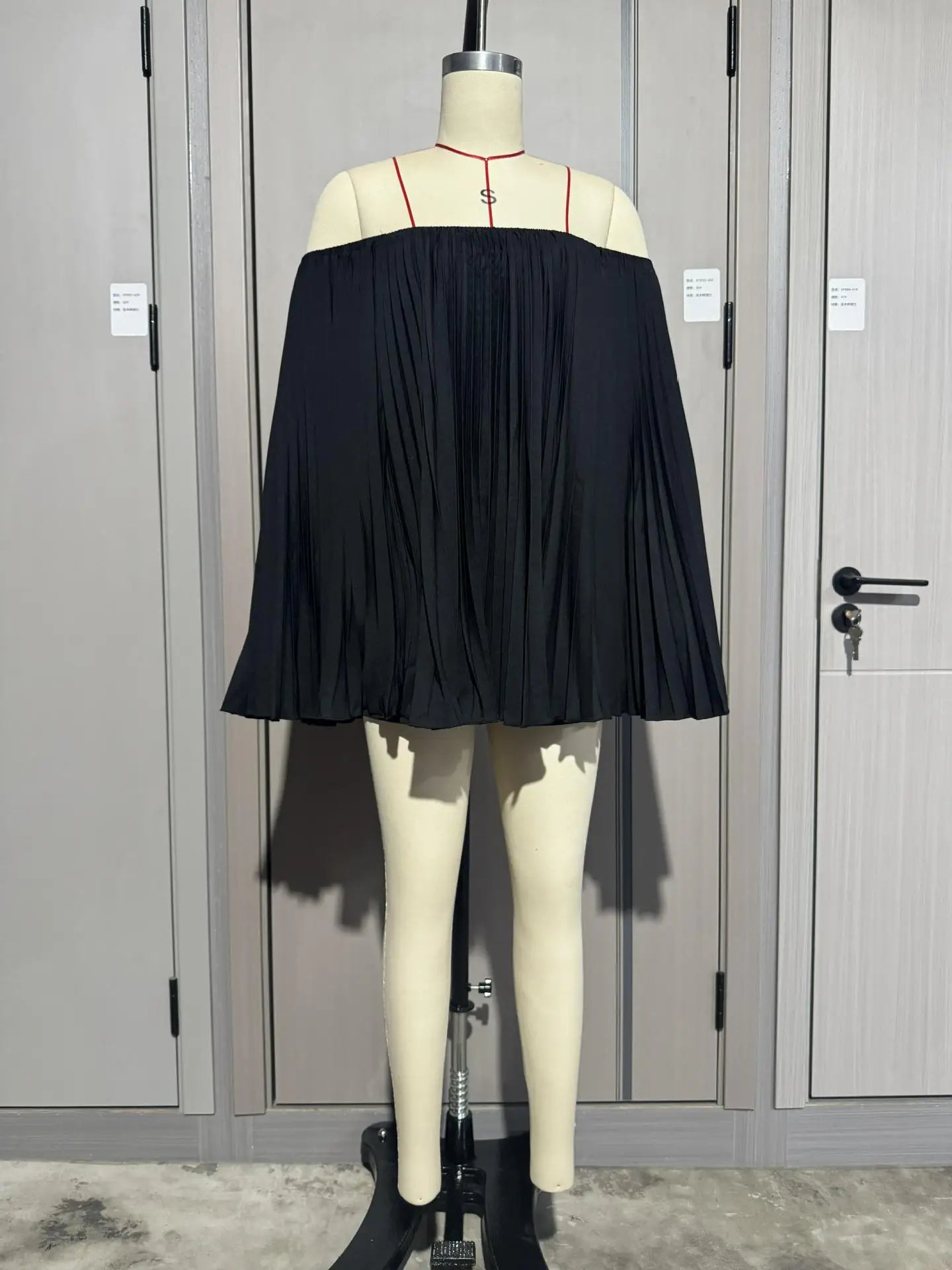 Glimmer Drape One Shoulder Shorts Set