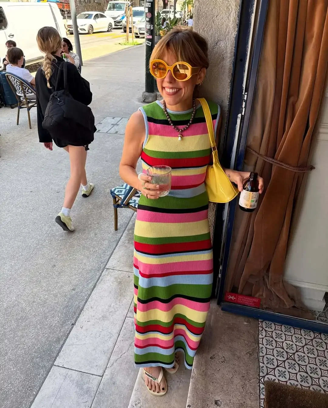 Viva Stripe High Waist Knit Dress
