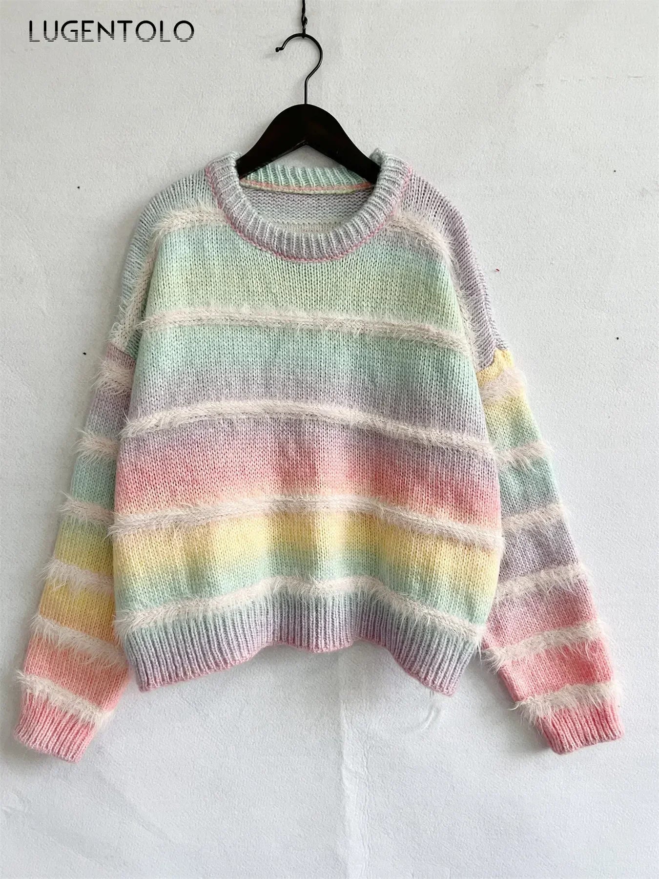 Cozy Gradient Stripe Knit Sweater