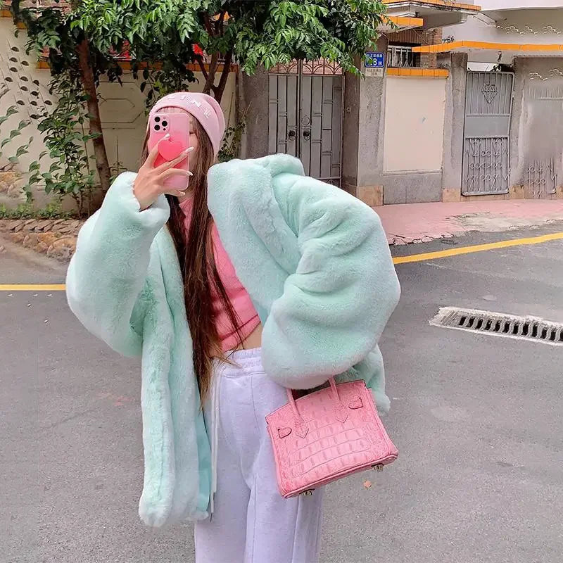 VelvaFur Hooded Plush Sweatshirt