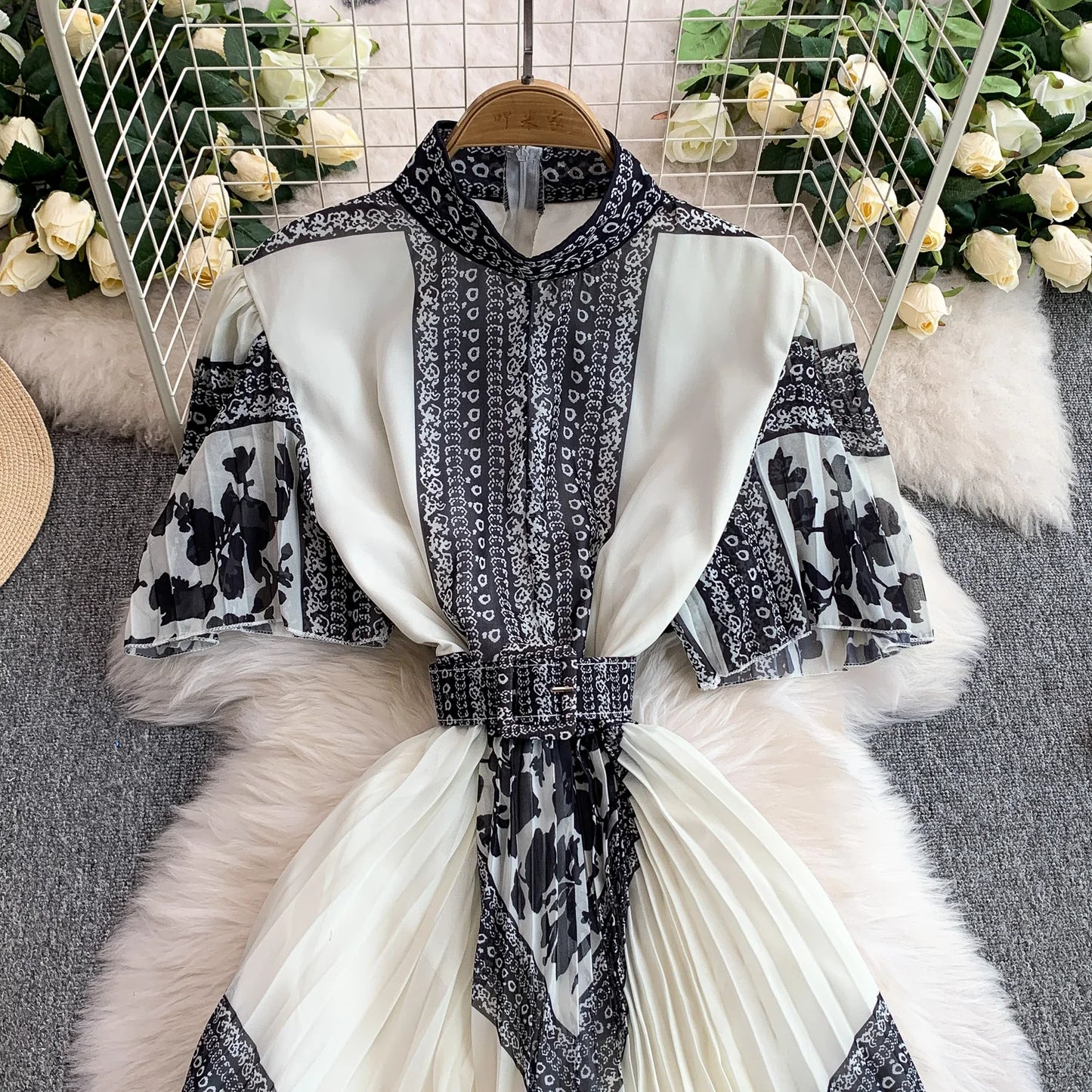Retro Grace High Waist Midi Dress